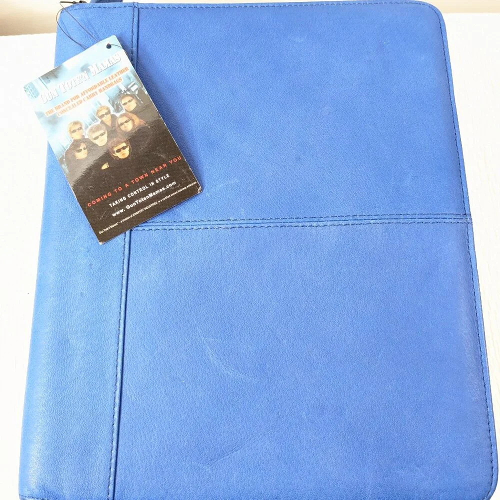NEW Gun Tote'n Mamas Ipad Tablet Concealed Carry Case Leather Adjustable blue